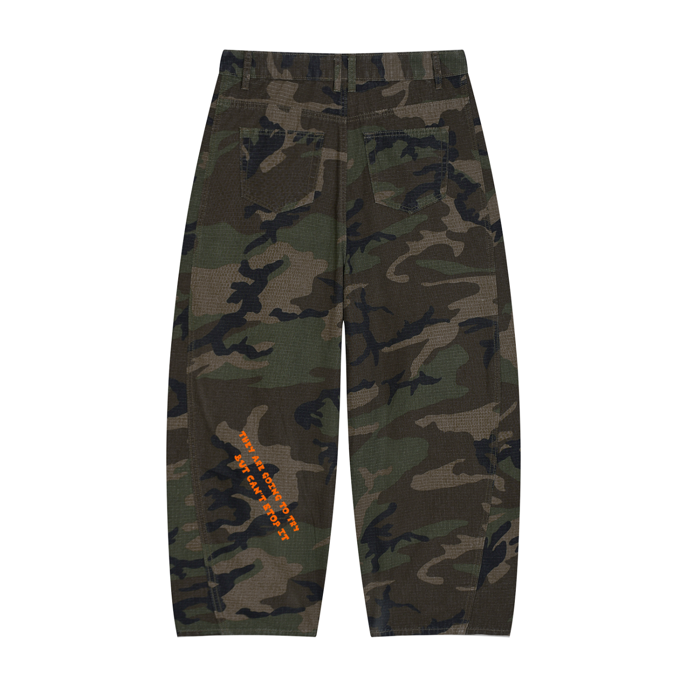 Men’s Camo Barrel Leg Cargo Pants