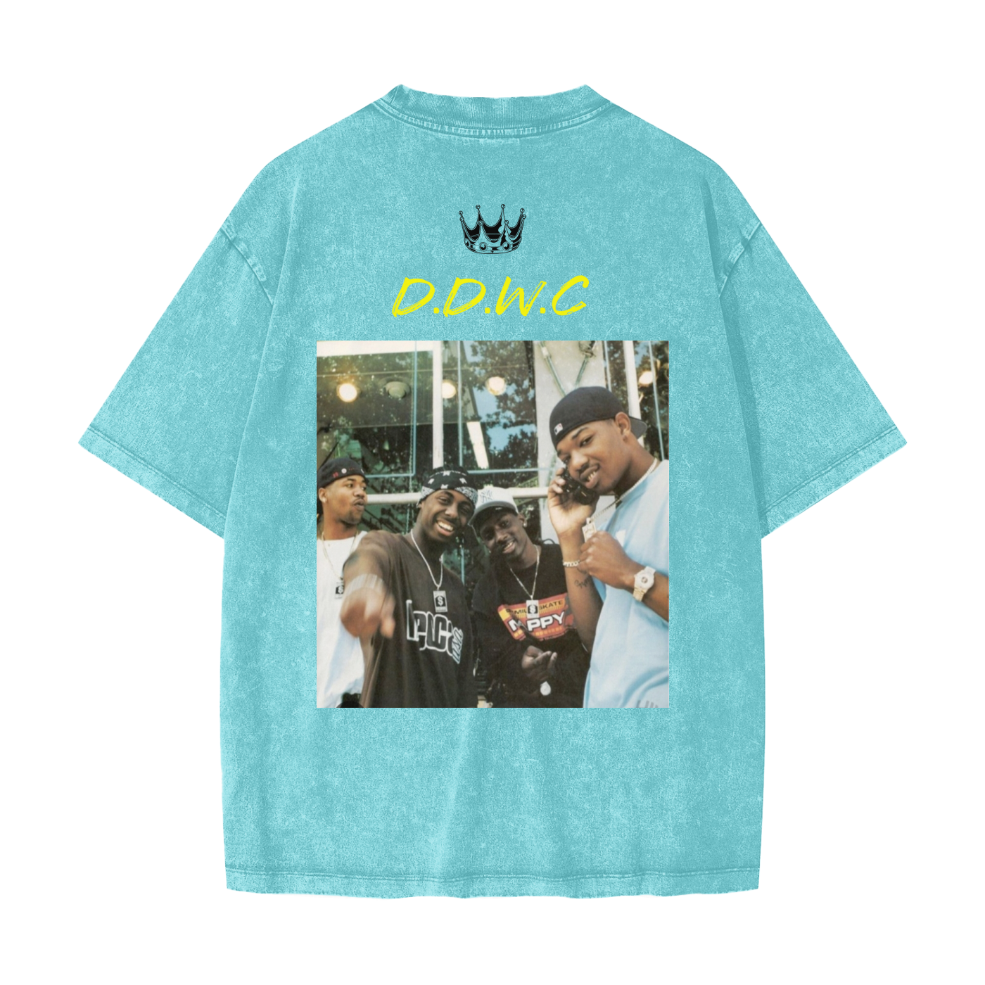 Streetwear American Vintage Waxed Dyed Washed  Heavyweight 100% Cotton T-Shirt