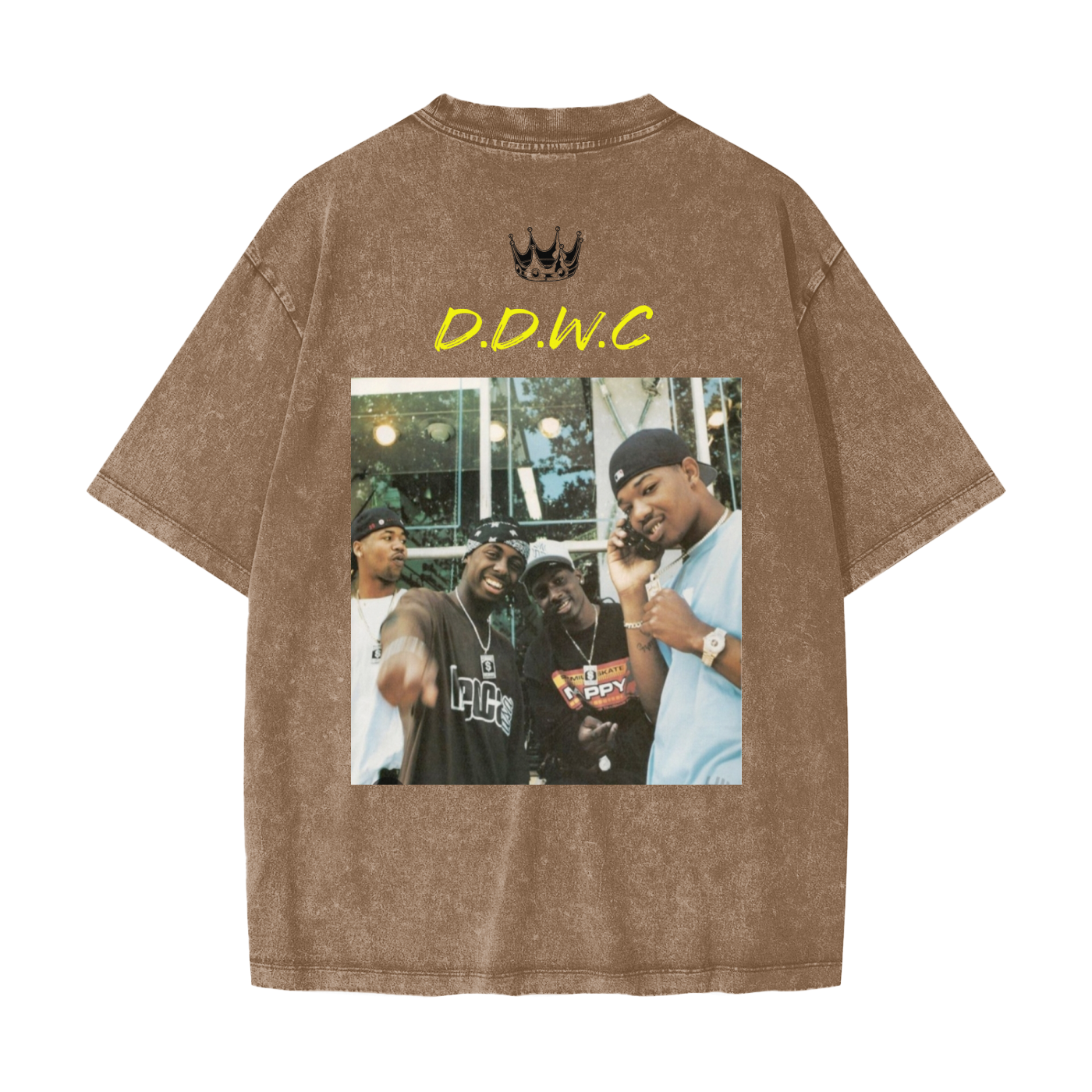 Streetwear American Vintage Waxed Dyed Washed  Heavyweight 100% Cotton T-Shirt