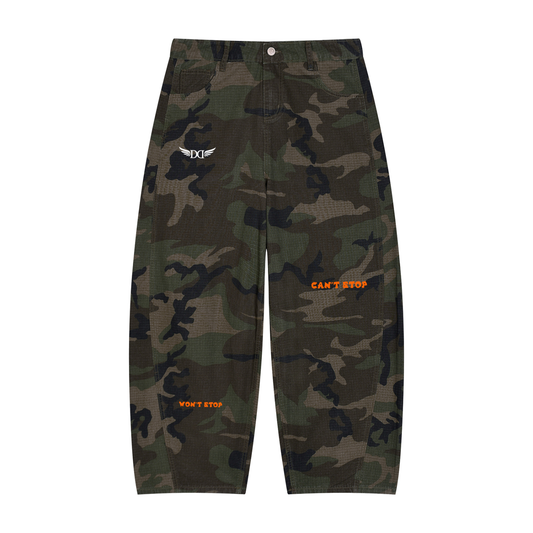 Men’s Camo Barrel Leg Cargo Pants