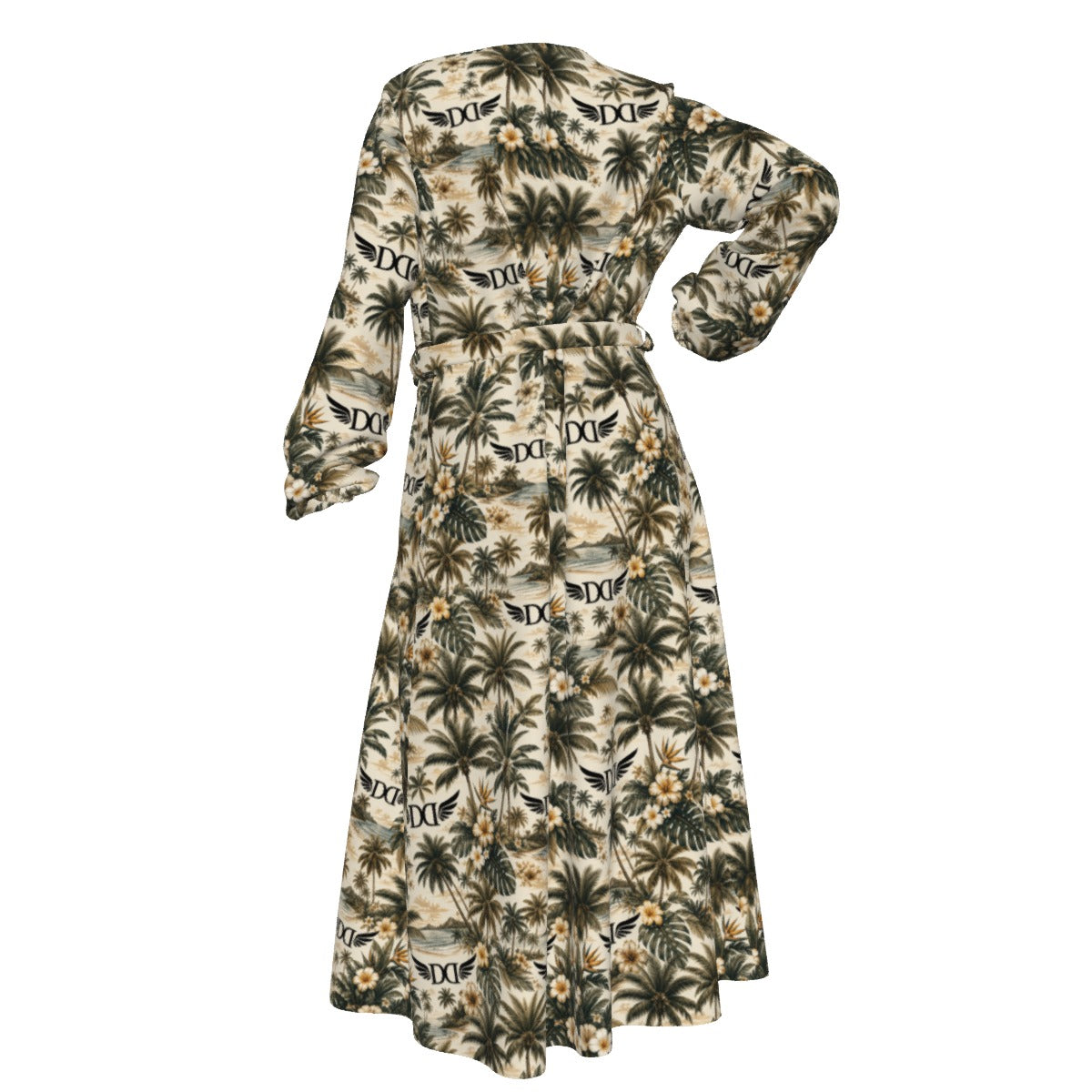 All-Over Print Women's Lace-up Chiffon Robe
