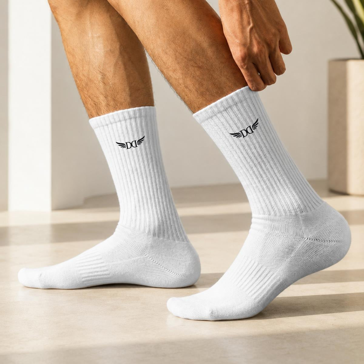 Embroidery Sports Cotton Crew Socks|Cotton