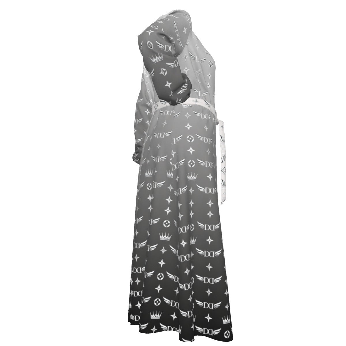 All-Over Print Women's Lace-up Chiffon Robe