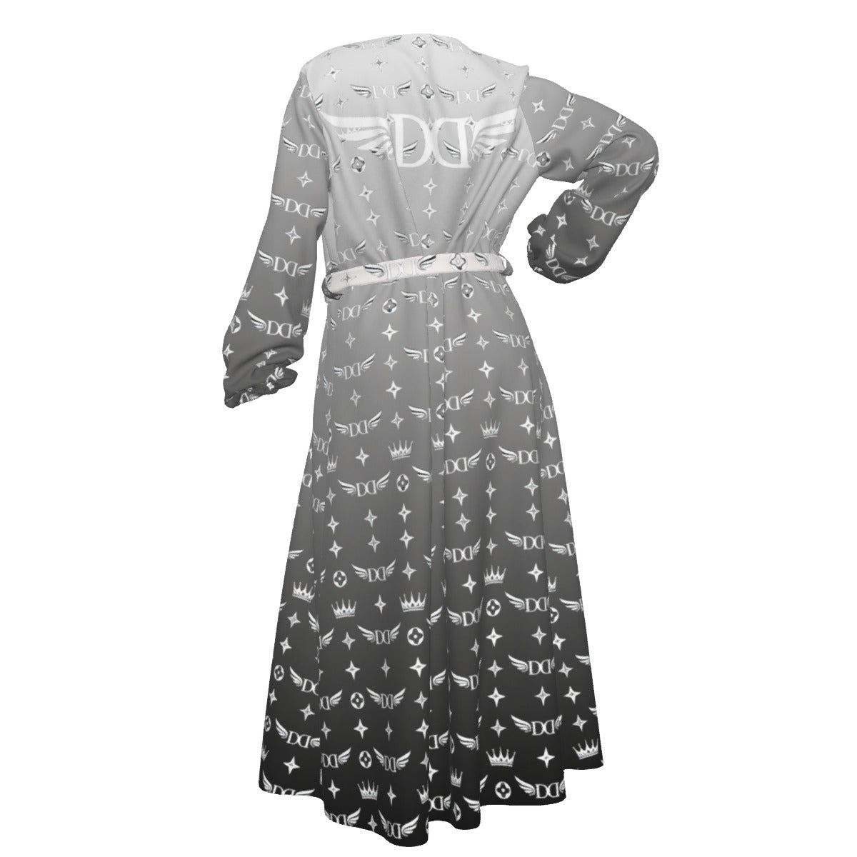 All-Over Print Women's Lace-up Chiffon Robe