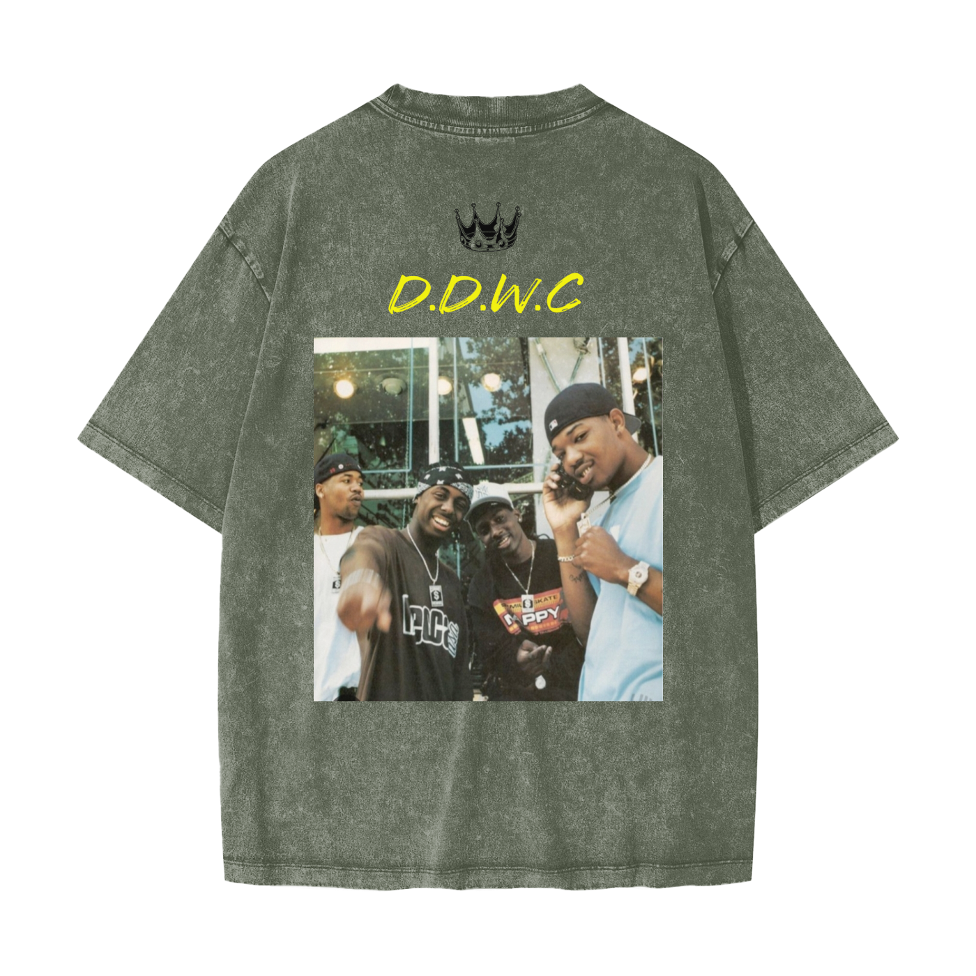 Streetwear American Vintage Waxed Dyed Washed  Heavyweight 100% Cotton T-Shirt