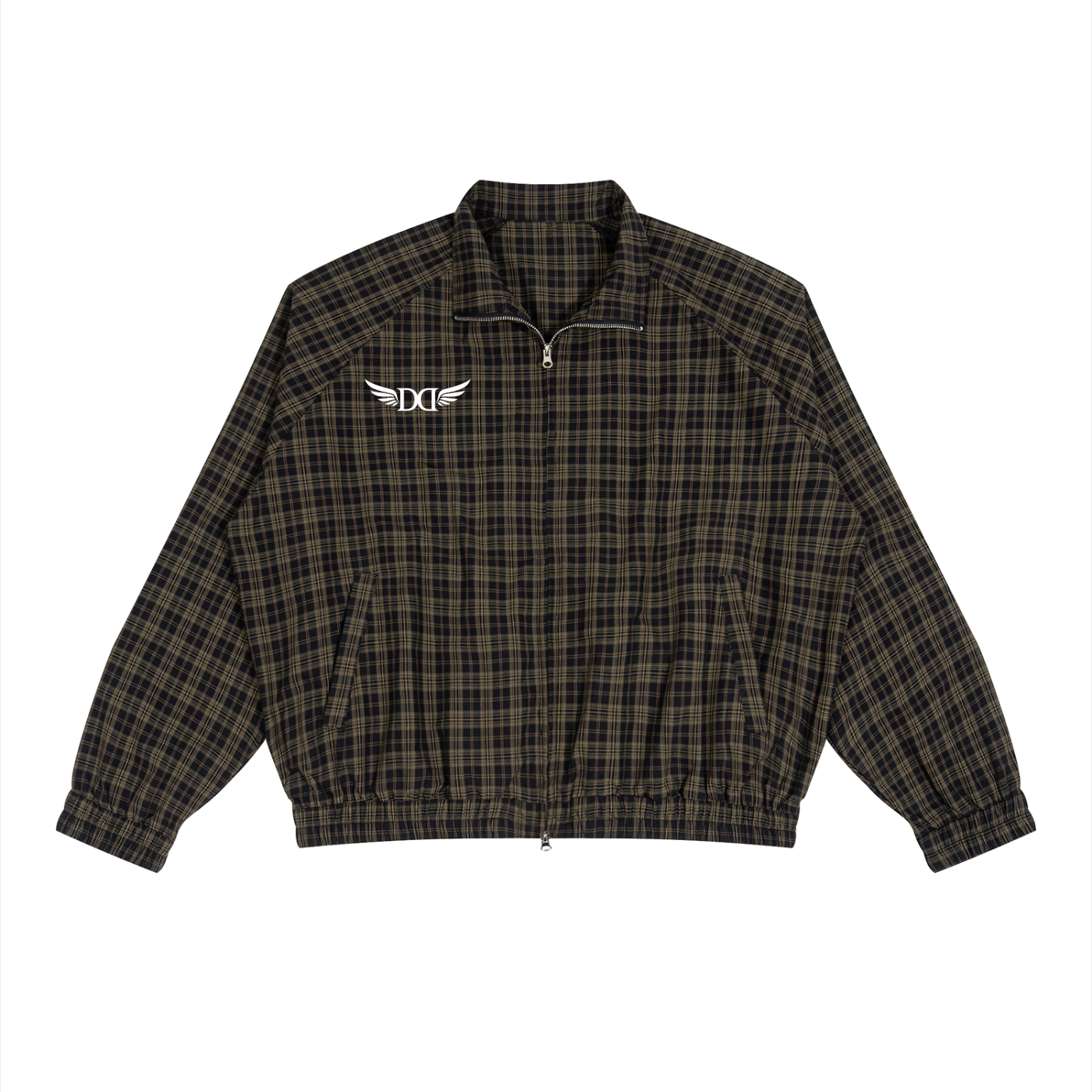 Unisex Plaid Full-Zip Track Jacket