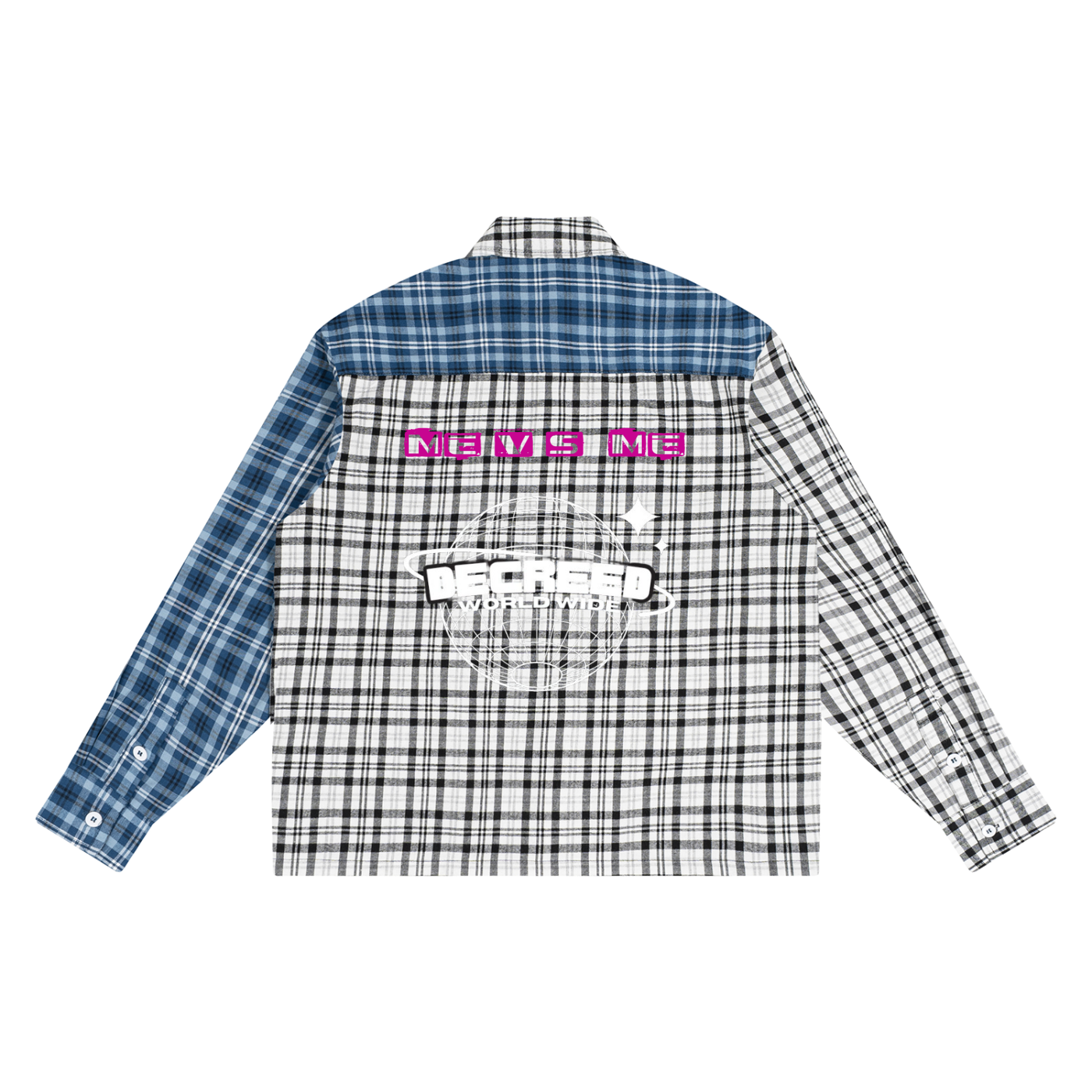 Unisex Oversized Plaid Color Block Shirt